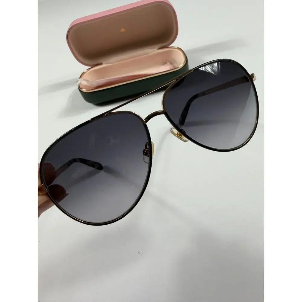 Kate Spade Amarissa Aviator Sunglasses Black Gold Gradient Lens